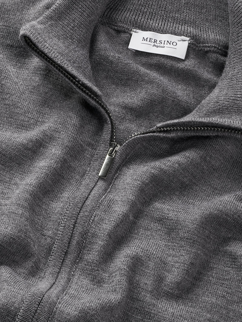 Grey Cashfeel Full-Zip Sweater