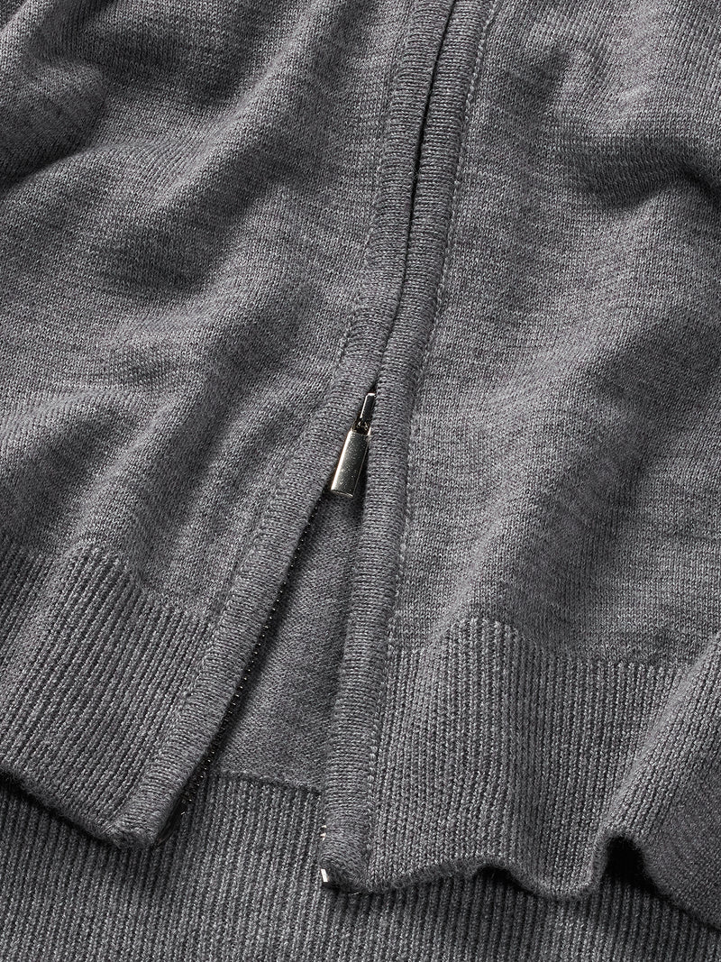 Grey Cashfeel Full-Zip Sweater