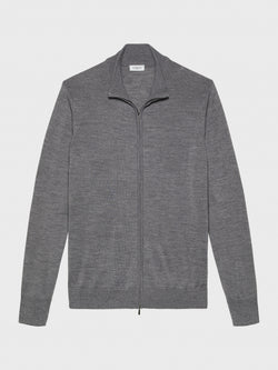 Grey Cashfeel Full-Zip Sweater