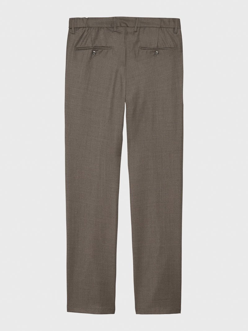 Mersino Taupe Luxury Wool Trousers - Woven in Italy