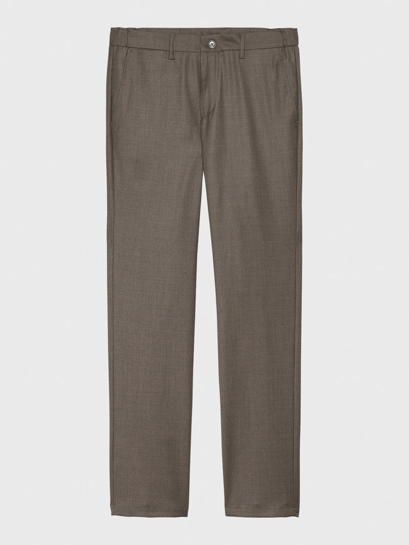 Mersino Taupe Luxury Wool Trousers - Woven in Italy