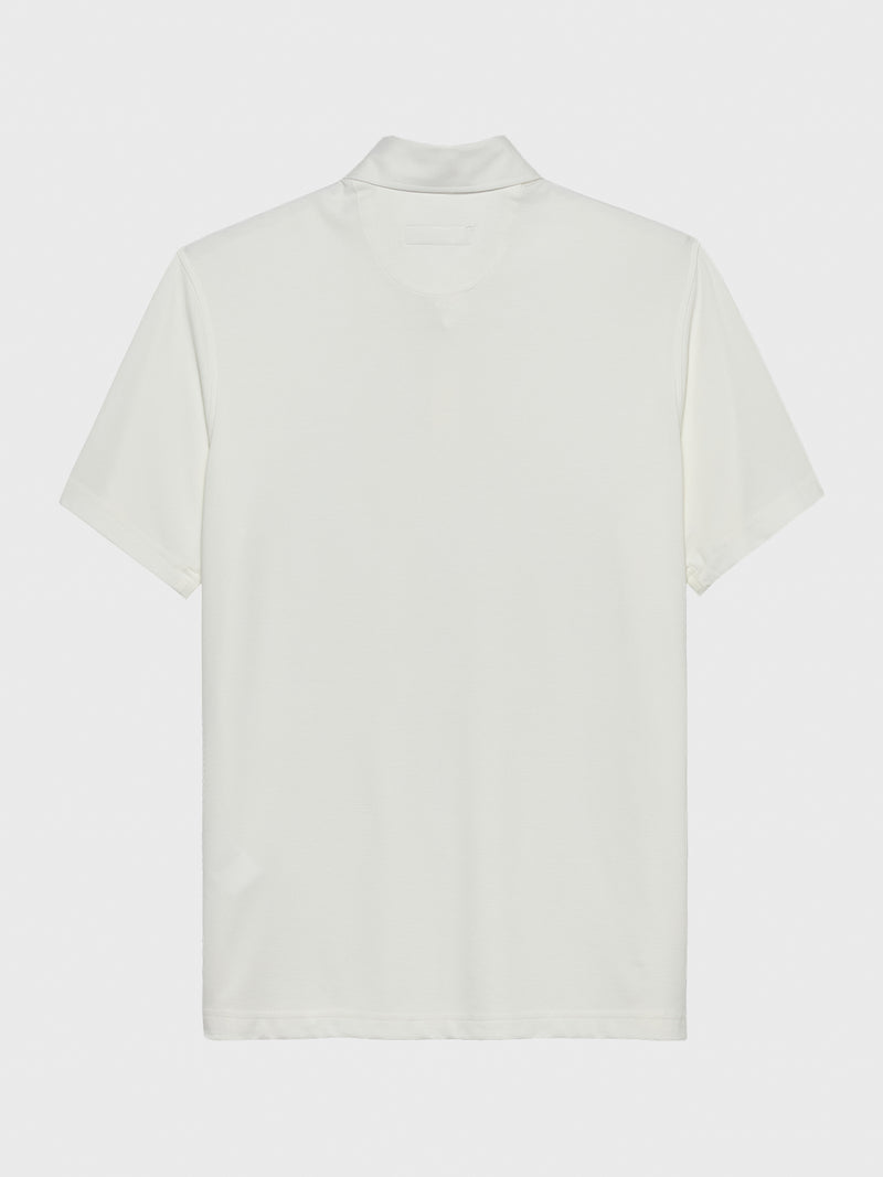 WHITE MERSINO POLO SHIRT