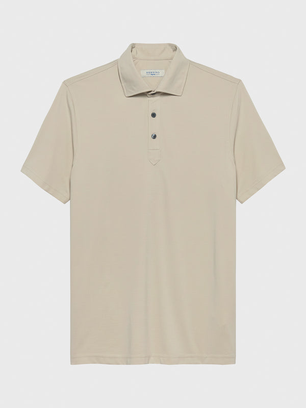 Beige Mersino Polo Shirt