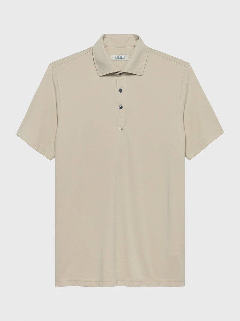 Beige Mersino Polo Shirt