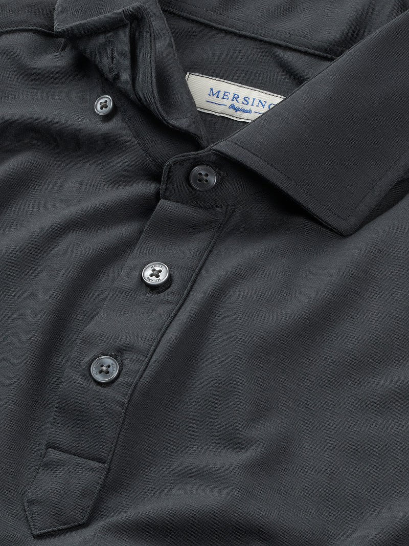 GREY MERSINO POLO SHIRT