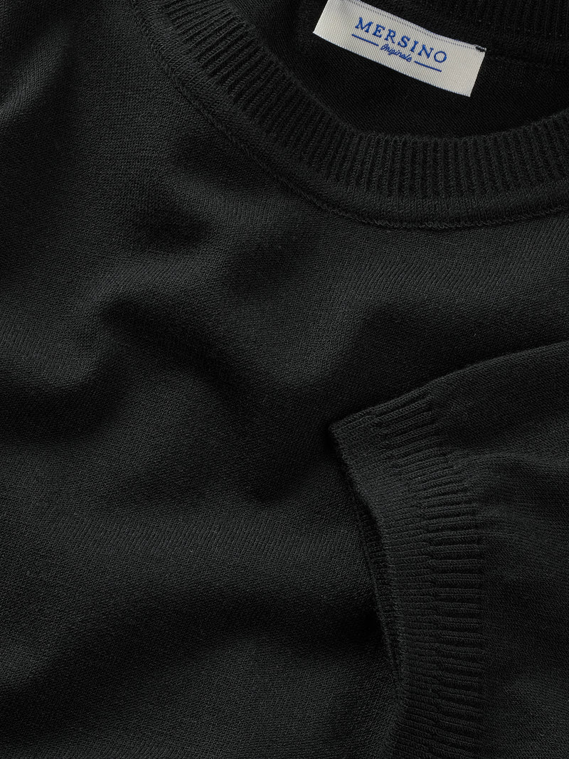 BLACK CASHMERE SILK T-SHIRT