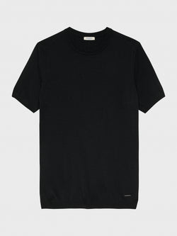 BLACK CASHMERE SILK T-SHIRT