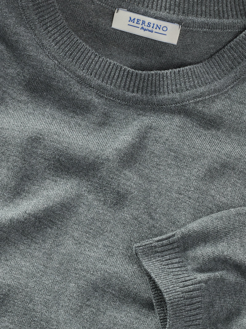 GREY CASHMERE SILK T-SHIRT