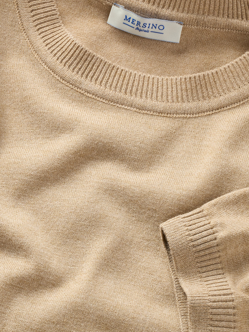 BEIGE CASHMERE SILK T-SHIRT