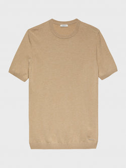 BEIGE CASHMERE SILK T-SHIRT