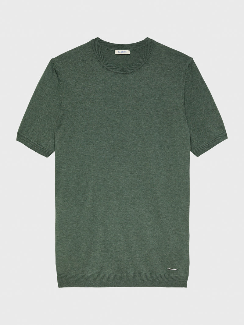 GREEN CASHMERE SILK T-SHIRT