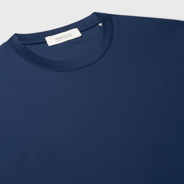 SAX BLUE SOFT MERCERIZED COTTON T-SHIRT