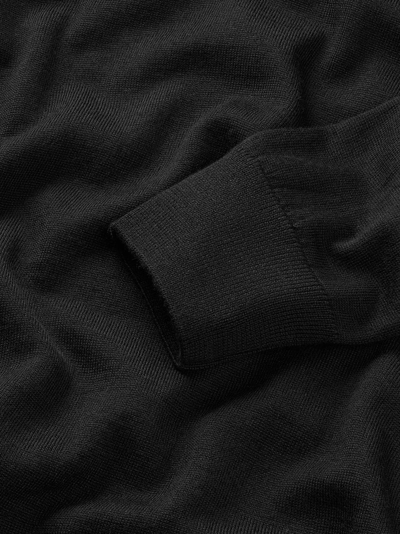 Black Cashfeel Zip-up Polo Sweater