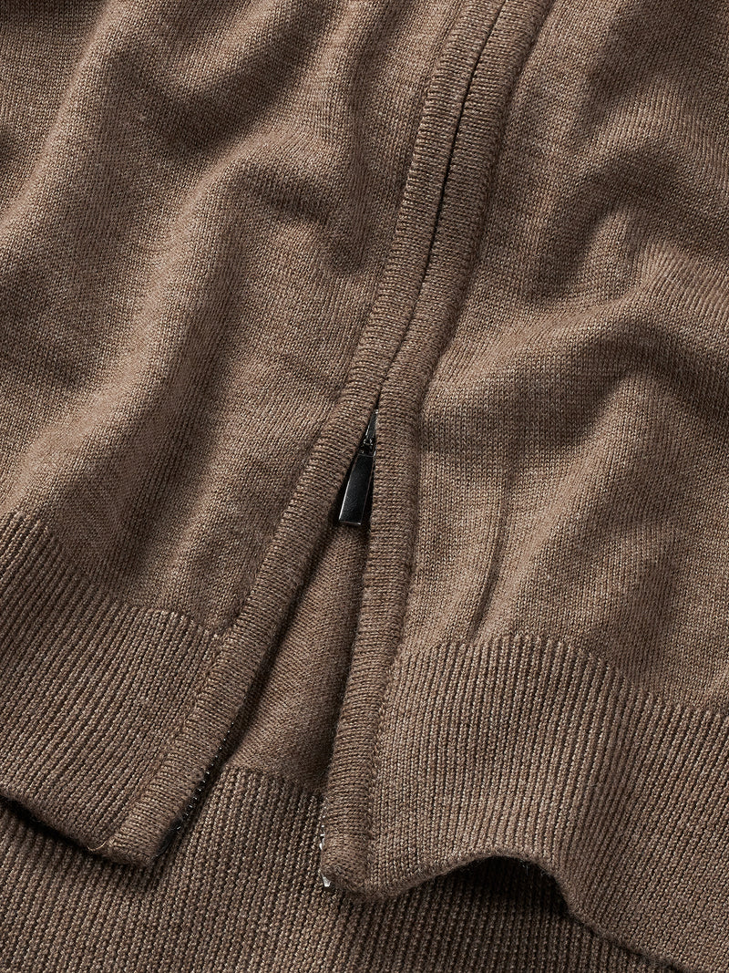 Beige Cashfeel Full-Zip Sweater