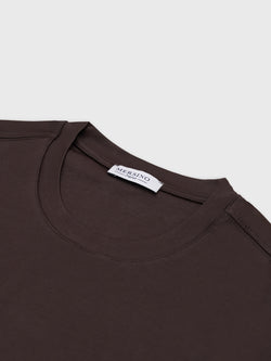 BROWN SOFT MERCERIZED COTTON T-SHIRT