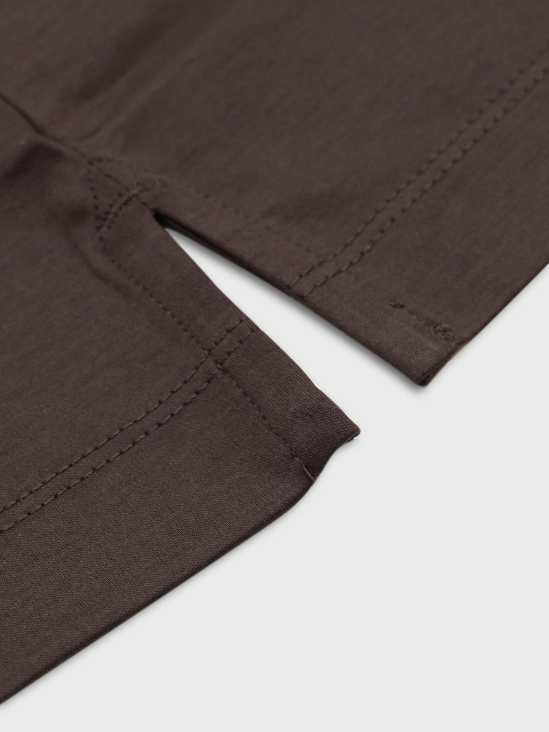 BROWN SOFT MERCERIZED COTTON T-SHIRT