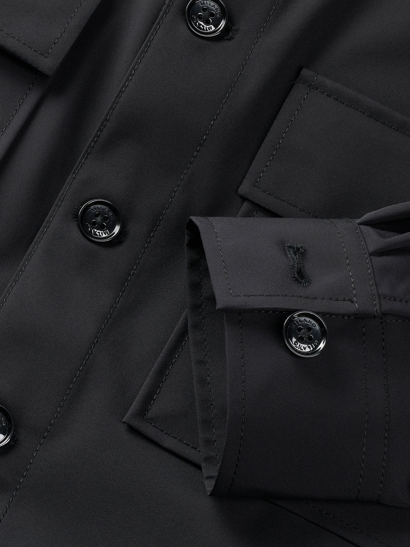 Black Milano Edition Stretch Nylon - High Performance Overshirt