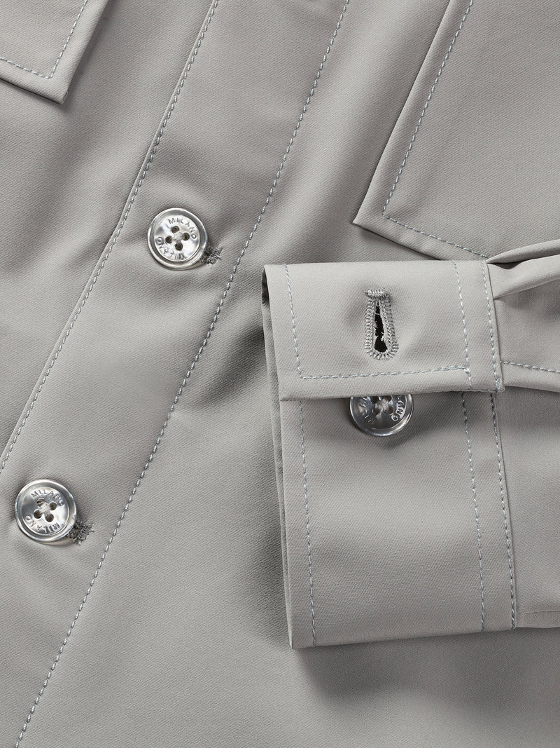 Light Grey Milano Edition Stretch Nylon - High Performance Overshirt