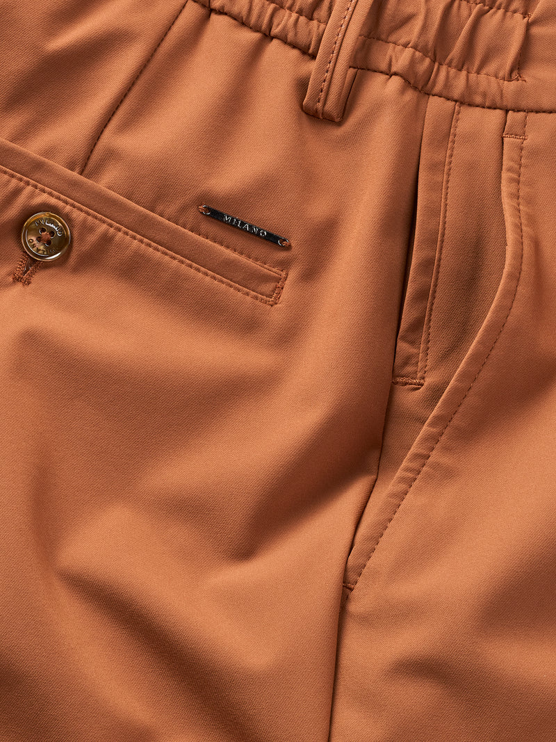 MERSINO MILANO EDITION RUST DRAWSTRING TROUSERS - DESIGN IN ITALY