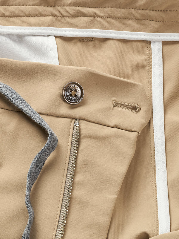 MERSINO MILANO EDITION BEIGE DRAWSTRING TROUSERS - DESIGN IN ITALY