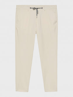 MERSINO MILANO EDITION WHITE SAND DRAWSTRING TROUSERS - DESIGN IN ITALY