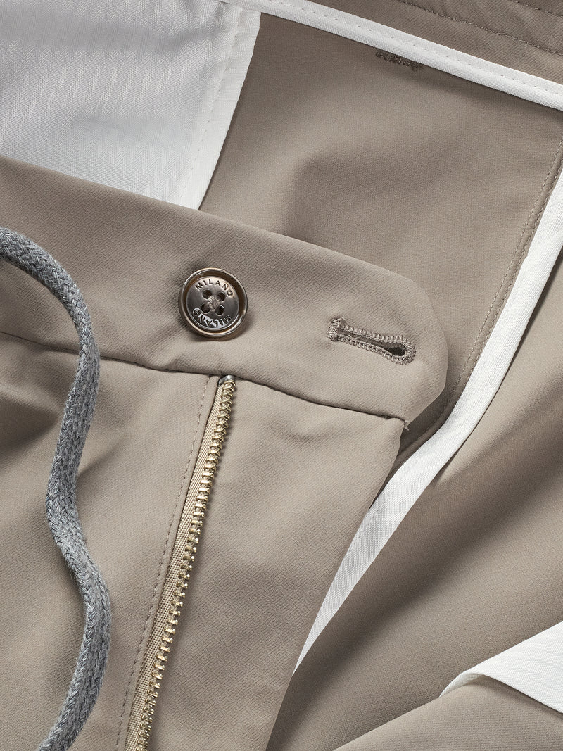 MERSINO MILANO EDITION TAUPE DRAWSTRING TROUSERS - DESIGN IN ITALY