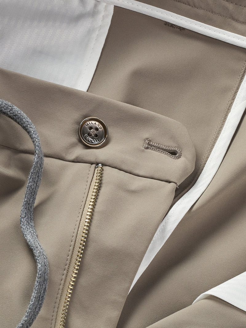 WINTER EDITION -SLATE BEIGE DRAWSTRING TROUSERS - DESIGN IN ITALY