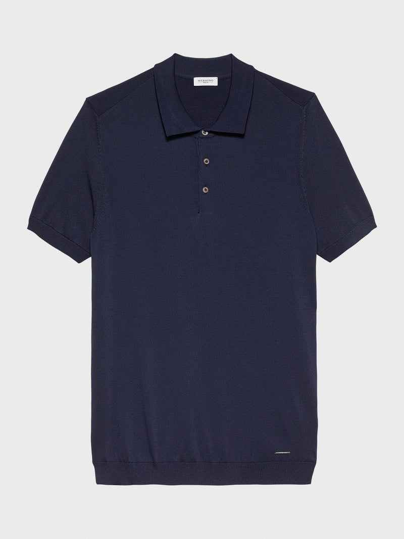 Navy Firenze Edition Cotton-Rayon Polo