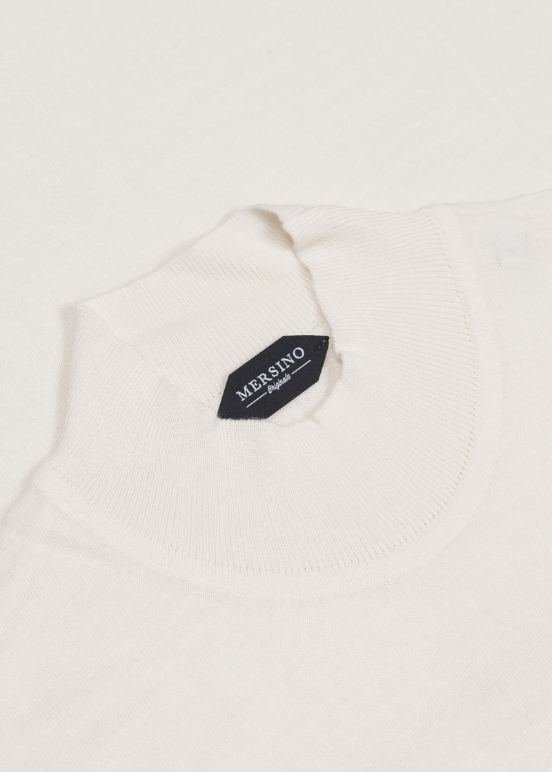 OFF-WHITE  EXTRA FINE MERINO MOCK NECK