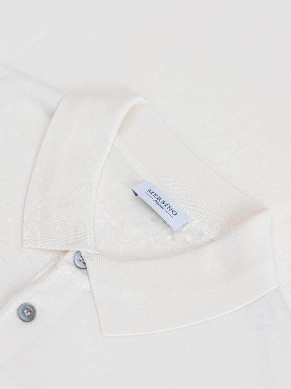 BEIGE SILK-COTTON POLO