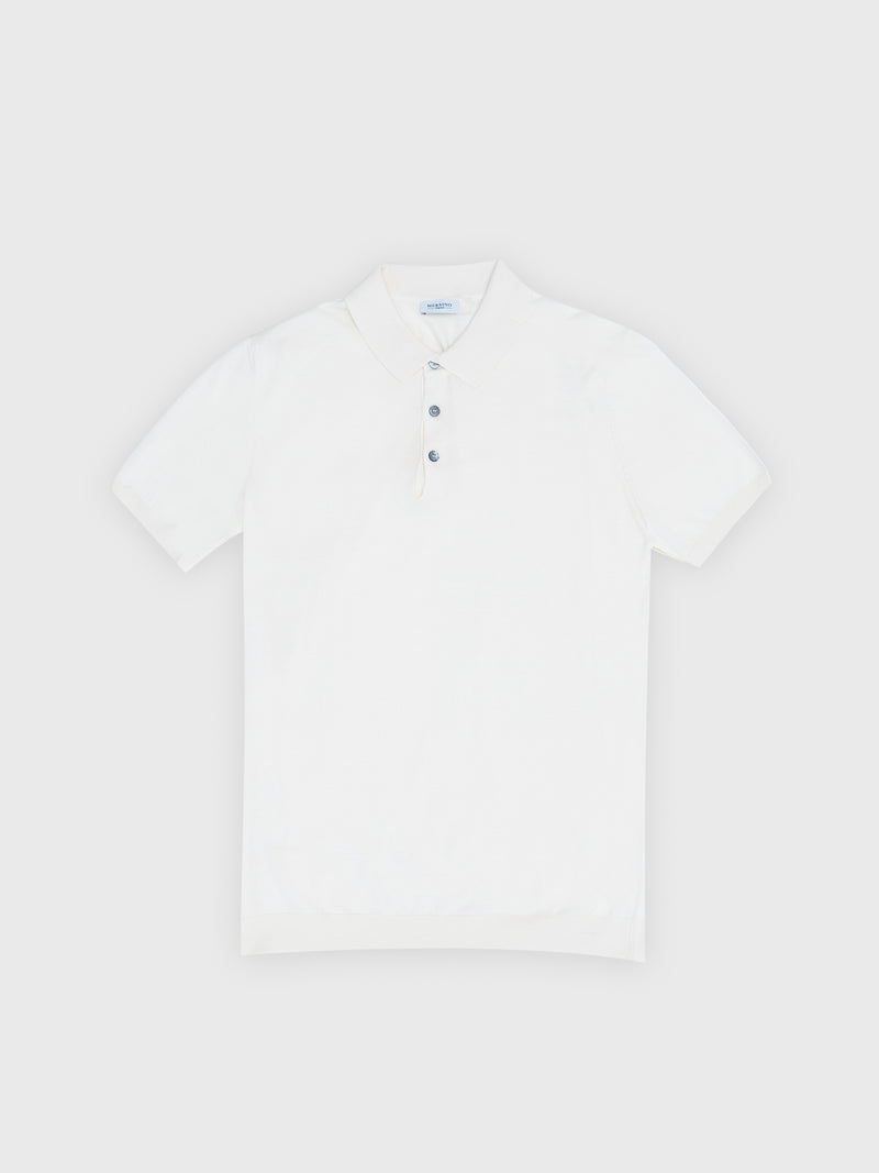 BEIGE SILK-COTTON POLO