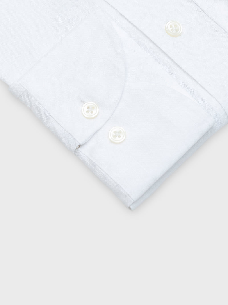 Mersino White Pure Linen Marina Shirt by Canclini