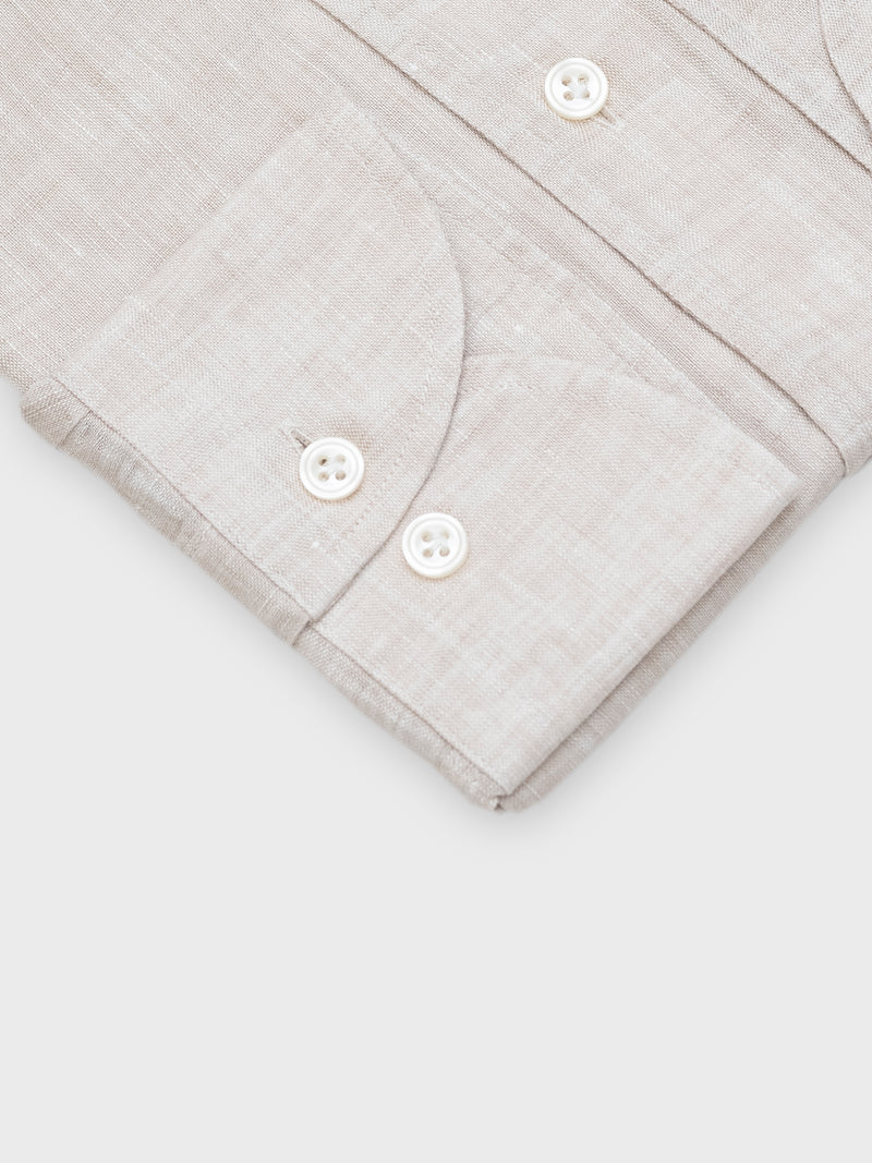 Mersino Beige Pure Linen Marina Shirt by Canclini