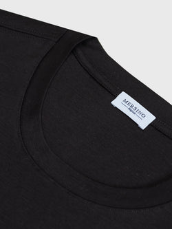 BLACK SOFT MERCERIZED COTTON T-SHIRT