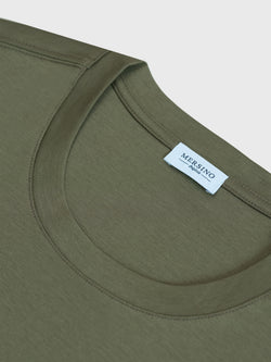 GREEN SOFT MERCERIZED COTTON T-SHIRT