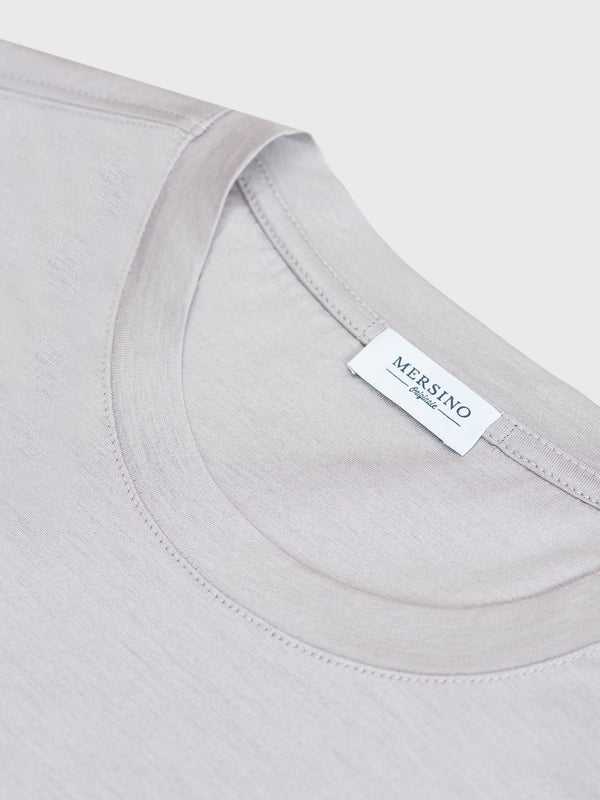 LIGHT GREY SOFT MERCERIZED COTTON T-SHIRT