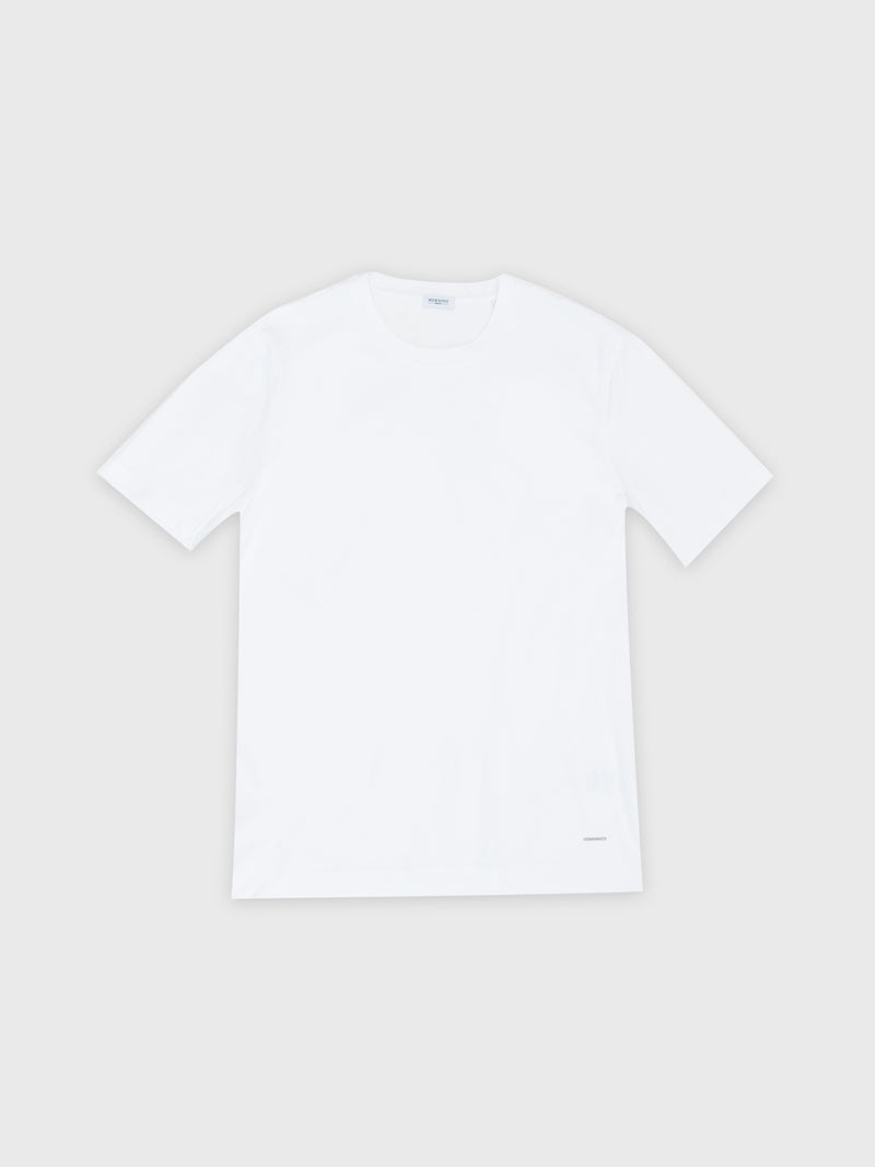 WHITE SOFT MERCERIZED COTTON T-SHIRT