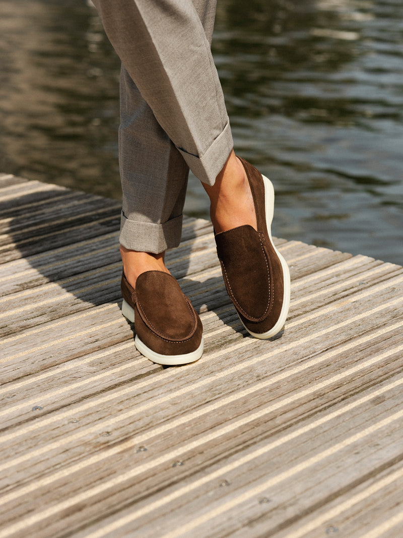 Brown Finest Suede Marina Loafers