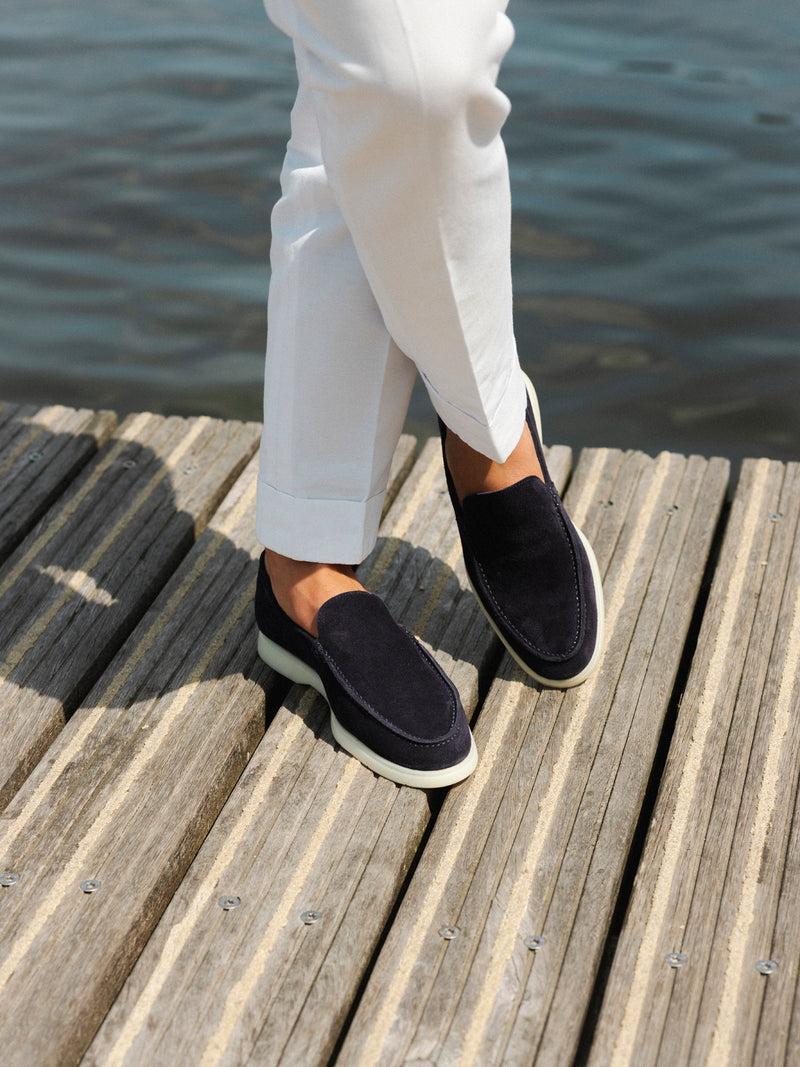 Navy Blue Finest Suede Marina Loafers