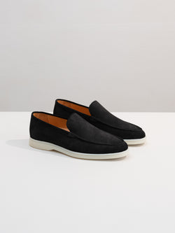 BLACK FINEST SUEDE MARINA LOAFERS