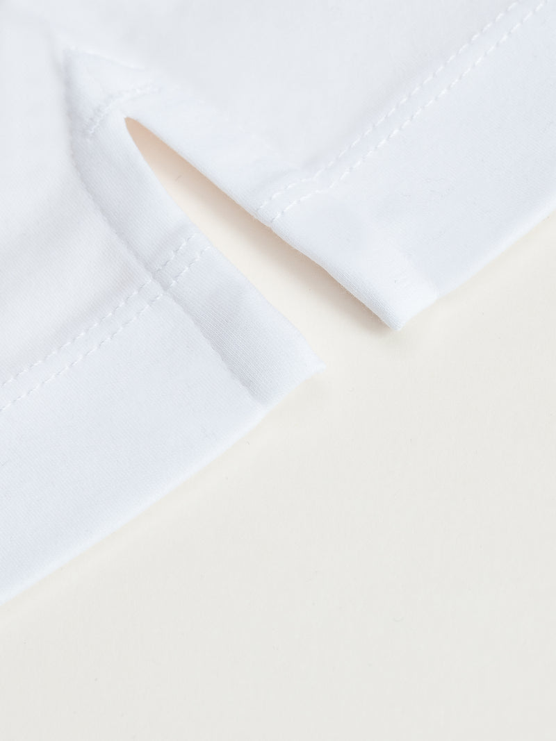 WHITE SOFT MERCERIZED COTTON T-SHIRT