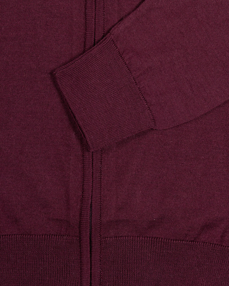 Burgundy Cashfeel Full-Zip Sweater