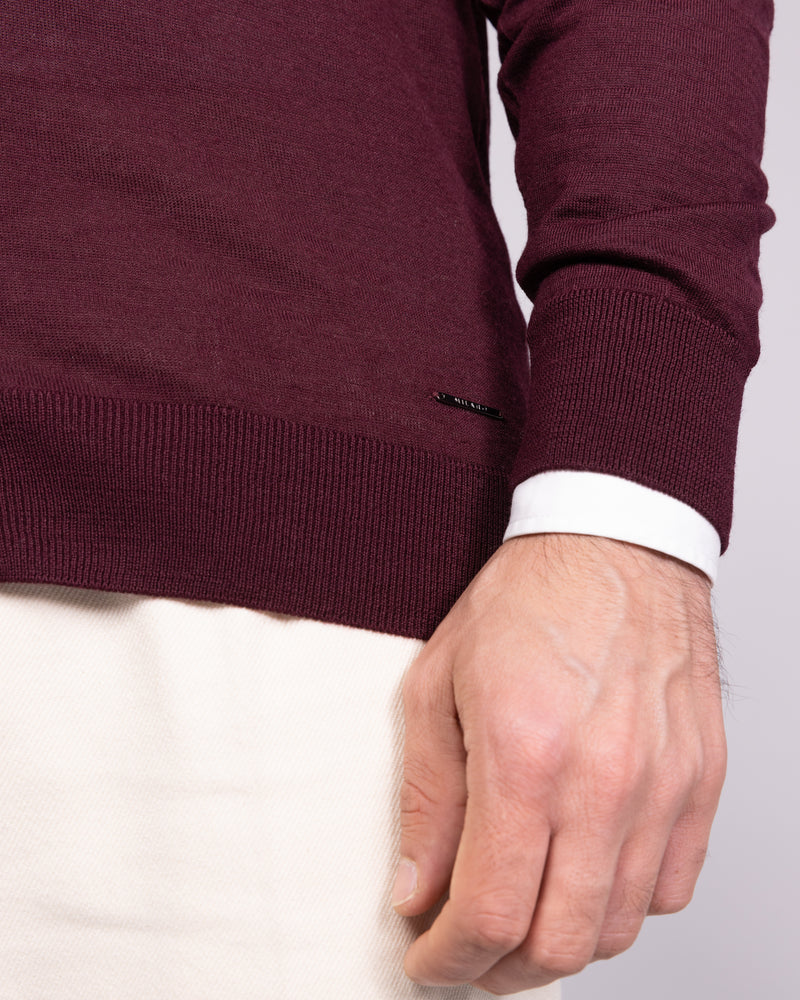 Burgundy Cashfeel Full-Zip Sweater